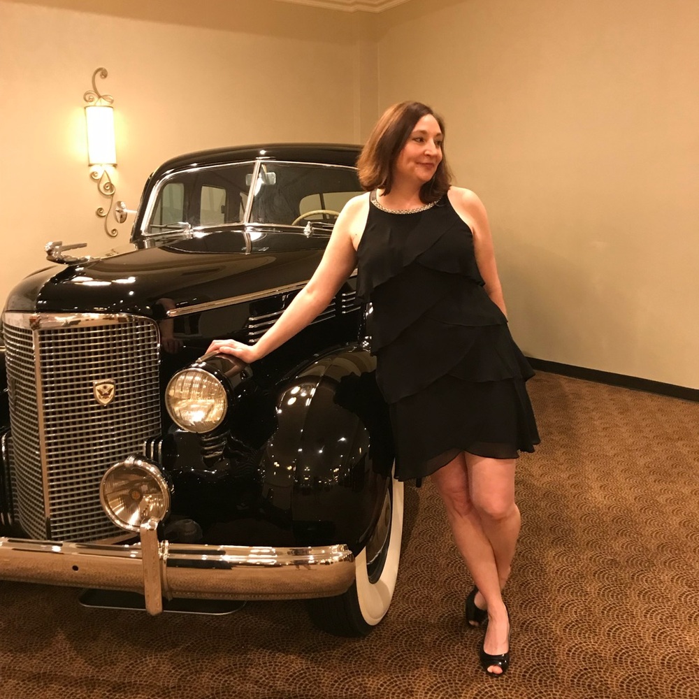 S.L. Fashions Black Tiered Mini Dress